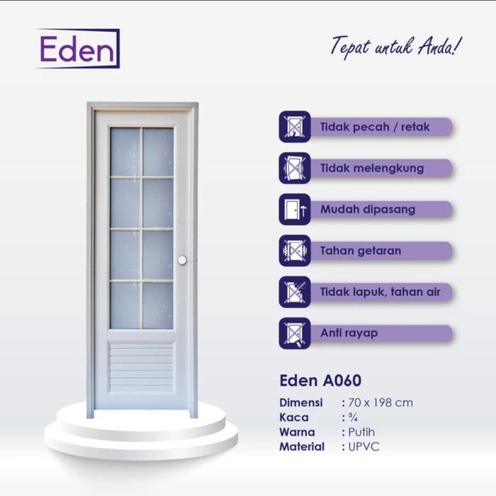 PINTU EDEN UPVC A060 WHITE KANAN
